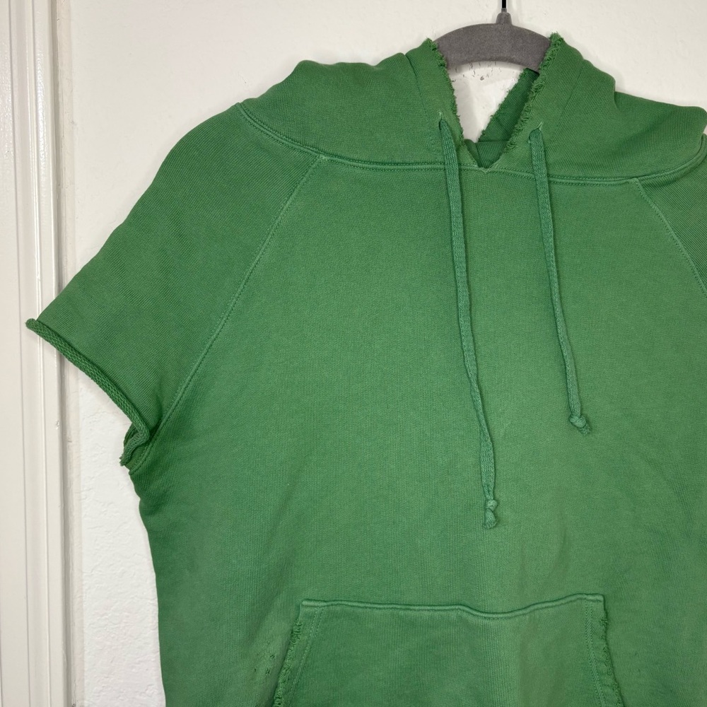 Frank and Eileen Tee Lab Green Short Sleeve Distressed Hoodie size small - Picture 3 of 15